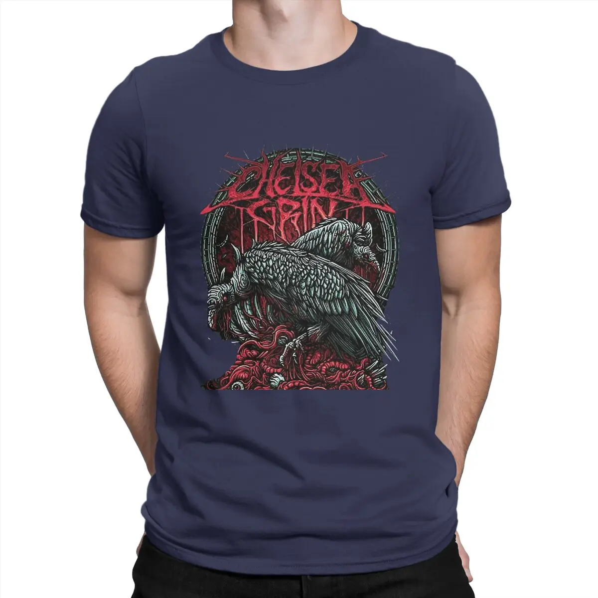thumbnail image 1 of Camiseta de Brid Art para hombre, Chelsea Grin, de algodón, cuello redondo y manga corta, ideal como regalo., 1 of 7