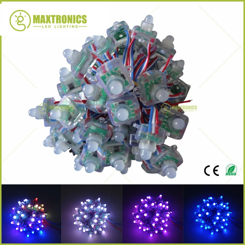 50pcs DC5V WS2811 IC 12mm Sring Digital RGB LED Pixel String IP68 Square Full Color Led String Lights For Billboard Decorations