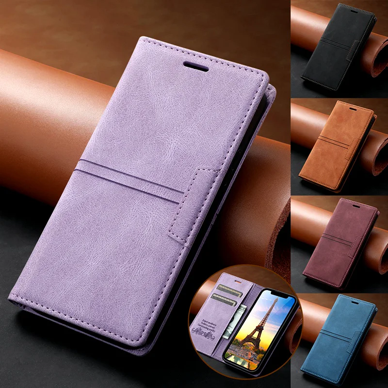 

Case for Samsung Galaxy S23 S22 S21 S20 S10 S9 S8 S21FE S20FE S10E Card Pocket Wallet PU Leather Flip Cover for Note 20 10 9