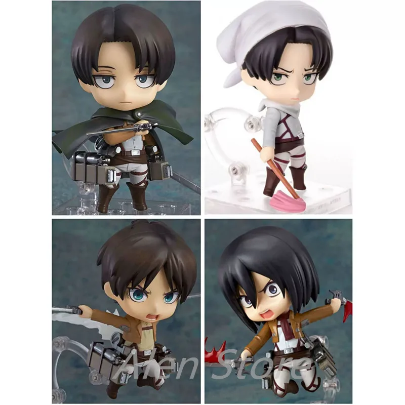 

Anime Figures Attack on Titan Levi Ackerman 390 417 Eren Jaeger 375 Mikasa·Ackerman 365 Action Toys for Children Collector 10cm