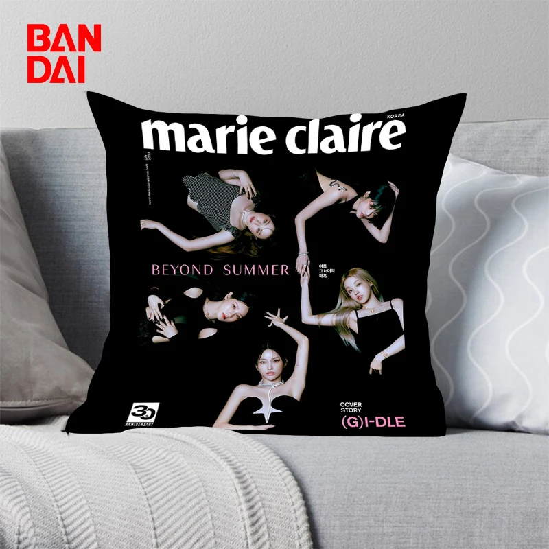 

New Car Sofa Cover Pillow Covers Kpop Girl Group Gidle Bedroom Pillow Cases Cusion Decor For Short Plush Home Pillowcase 45x45cm