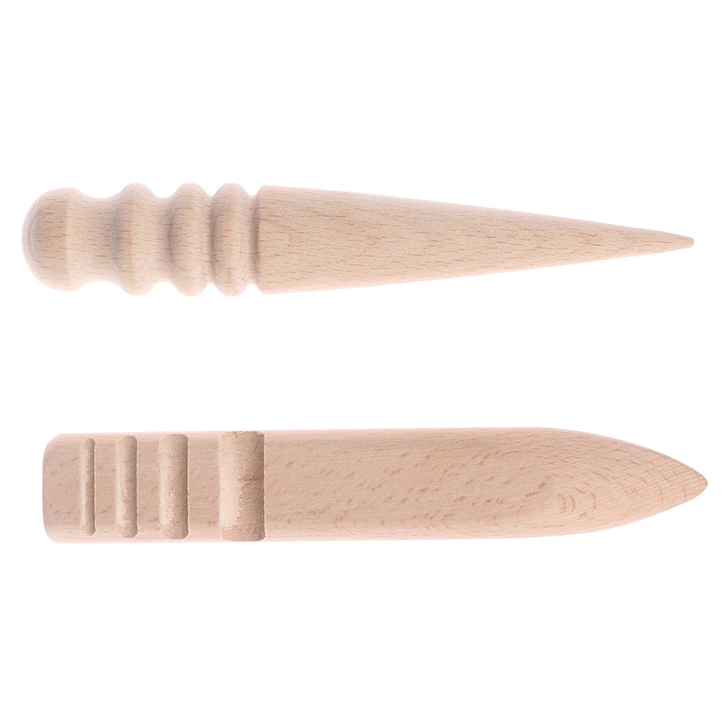 Handmade Burnishing Wood Rod Leather Craft Edges Slicker Round Wood Leathercraft Tool