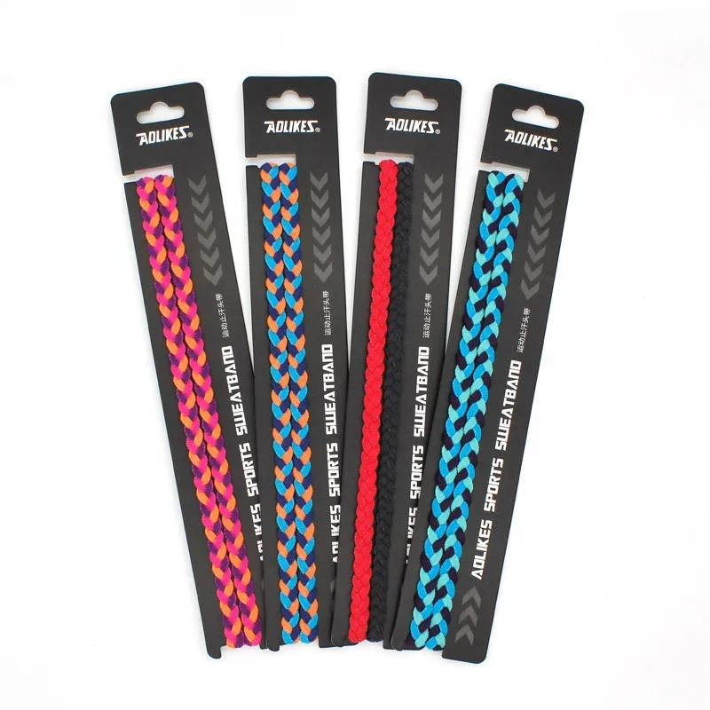 2pcs Braided Yoga Headband Sports Silicone Anti Slip Sports Headband FitnessSweatband Professional Outdoor Sport