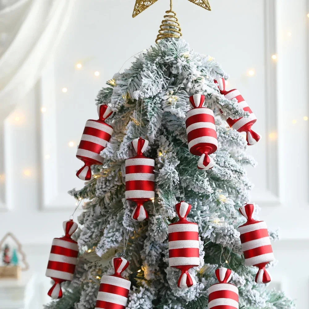 thumbnail image 1 of 6Pcs Christmas Hanging Candy Balls Red White Candy Pendant Home Party Christmas Tree Decorations Navidad Winter New Year 2023, 1 of 5