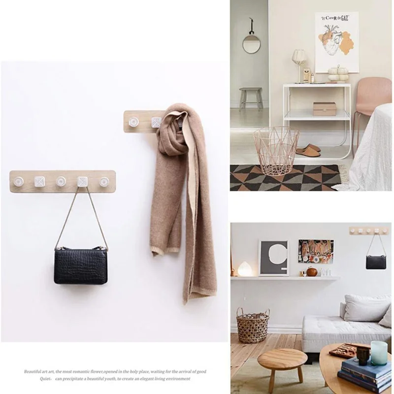 

Нордическая Минималистичная современная деревянная вешалка для пальто, креативная настенная вешалка для пальто, настенные украшения для входа