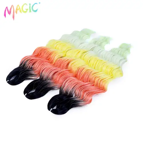 Anna Synthetic Hair 24 Inch Water Wave Braiding Hair Extensions Ombre Blonde Deep Wave Afro Curl Twist Crochet Hair for Women - Image 59