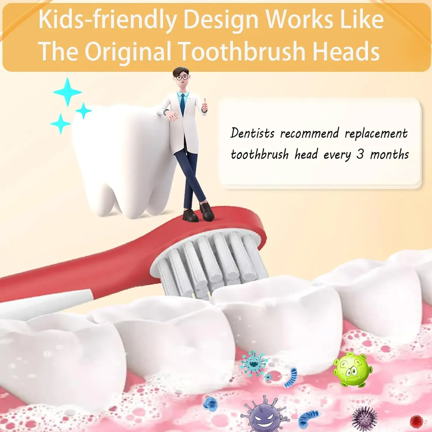 4/8/16pcs Kids Replacement Electric Toothbrush Heads for Philips Sonicare Kids 6032/94 HX6321 HX6340 HX6042 HX6320 HX633