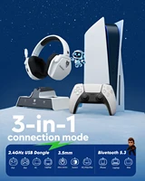 NUBWO G06 Wireless Headsets Gamer with Charging Station for Headset and PS5 Controller Gaming Headphones Long Battery Life - Image 4