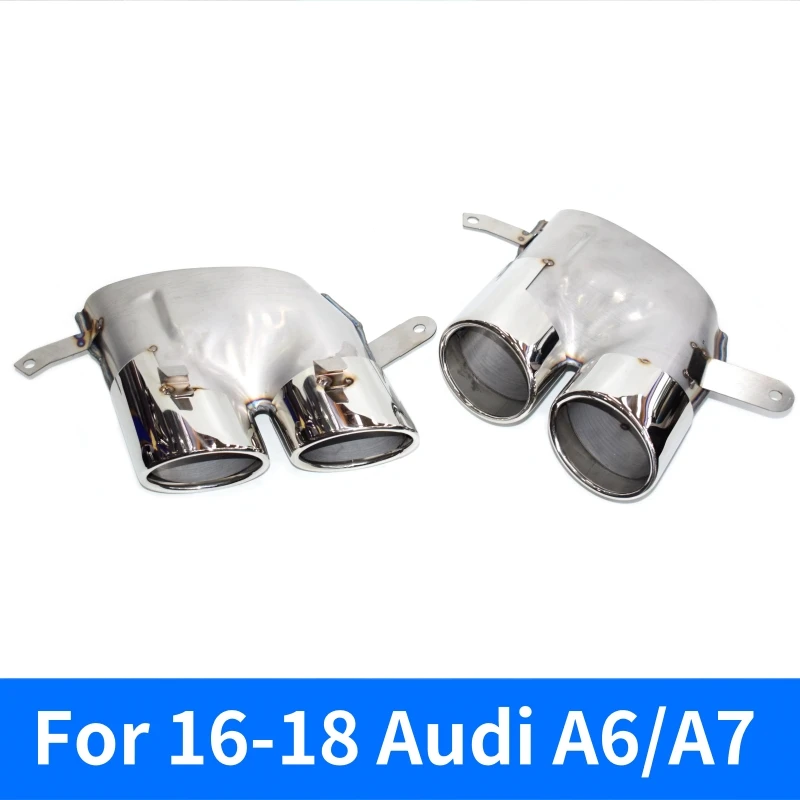 Exhaust pipe modification four-outlet tailpipe stainless steel tip muffler nozzle For 16 17 18 Audi A6 A7 S6 S7 model