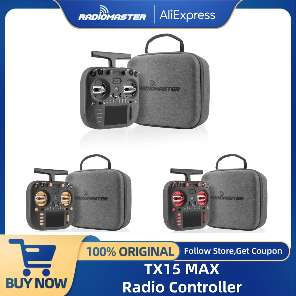 RadioMaster TX15 MAX 3,5-дюймовый IPS сенсорный экран ExpressLRS с подвесом для зала AG02 с ЧПУ, встроенным гироскопом, микрофоном, радиоконтроллером