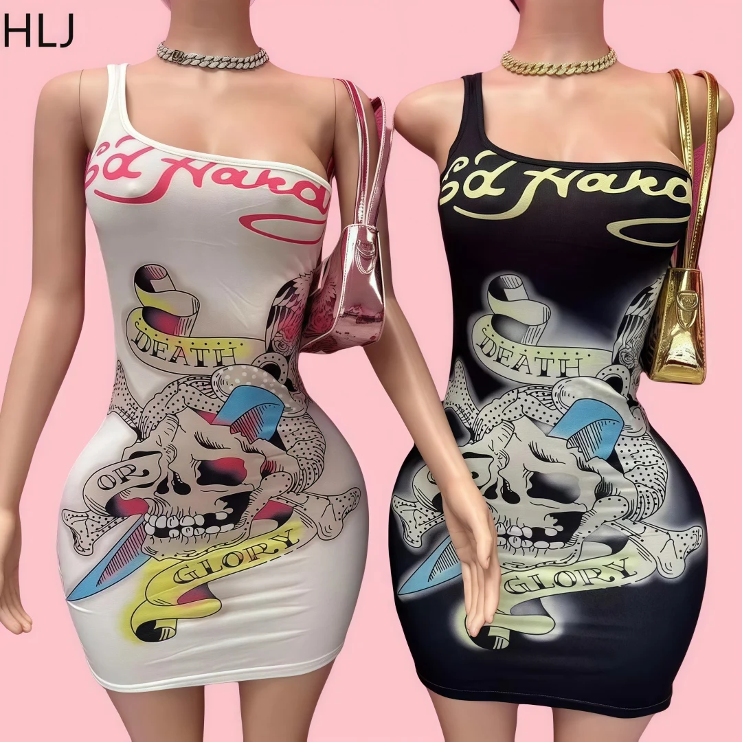 Y2K Pattern Printing Bodycon One Piece Spaghetti Strap Mini Dresses Women Sleeveless Backless Slim Vestidos Sexy Streetwear women mini dresses