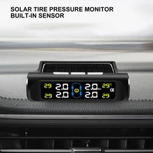 태양광 발전 자동차 타이어 압력 모니터, 컬러 스크린 디지털 TPMS, 타이어 파열 방지 온도 경보, 자동차 타이어 압력 게이지