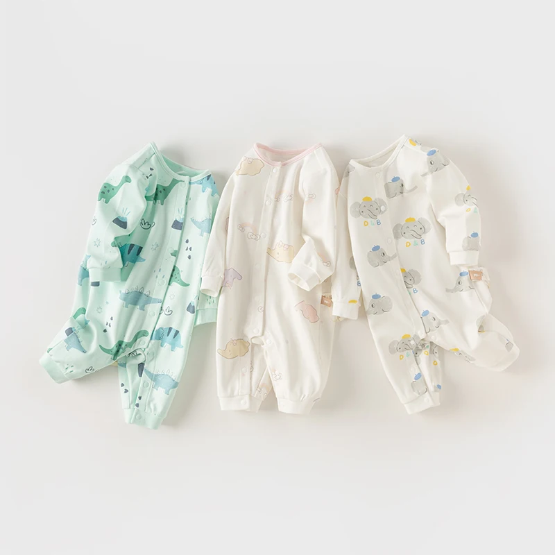 Dave Bella Baby Jumpsuit Bodysuit for Newborns Creeper 2024 Spring New Girls Boys Romper Casual Fashion Print Lovely DB1248385 5