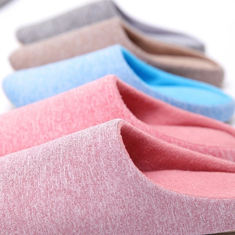 Women Slippers House Soft Home Cotton Slippers Autumn Winter Indoor Light Floor Shoes Men Silence Slides Bedroom Silent Flats