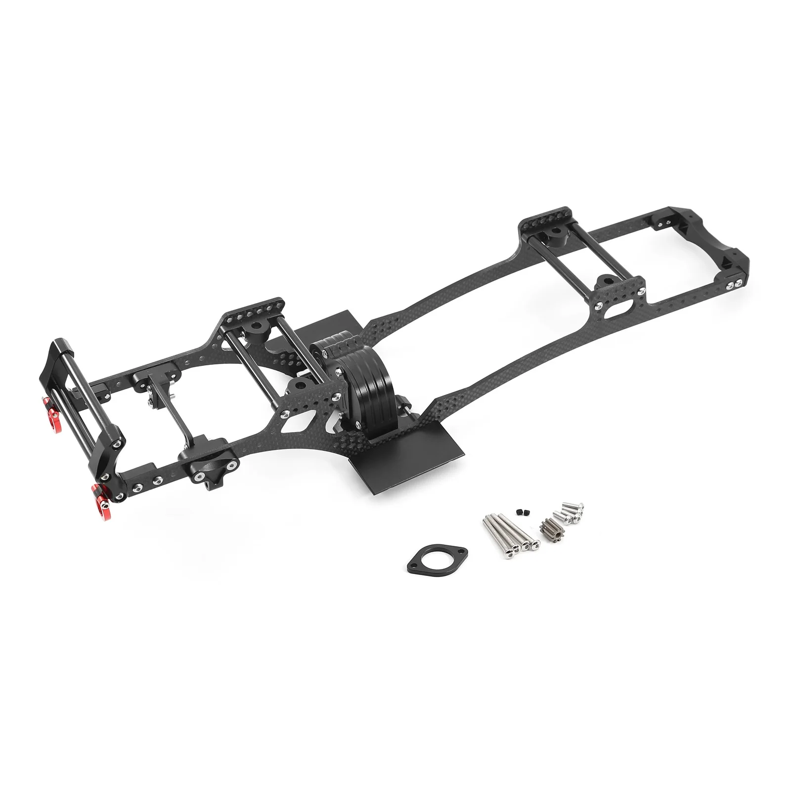 Carbon Fiber LCG Chassis Kit Frame Rail V2 Gearbox Skid Plate Bumper Set for Axial SCX10 1/10 RC Crawler Car DIY Upgrade Parts