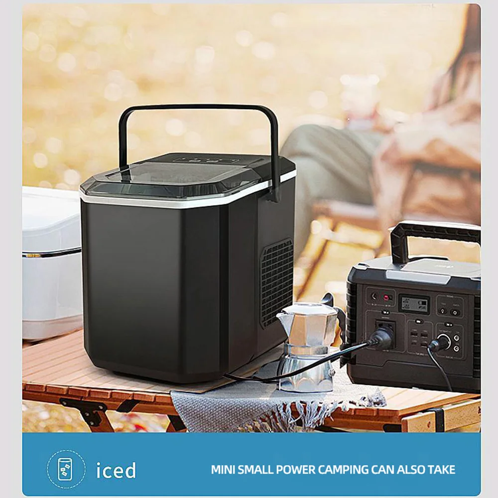 Portable Ice Maker Machine Commercial Smart Mini Ice Machine Furnishing Full Automatic Round Cubes