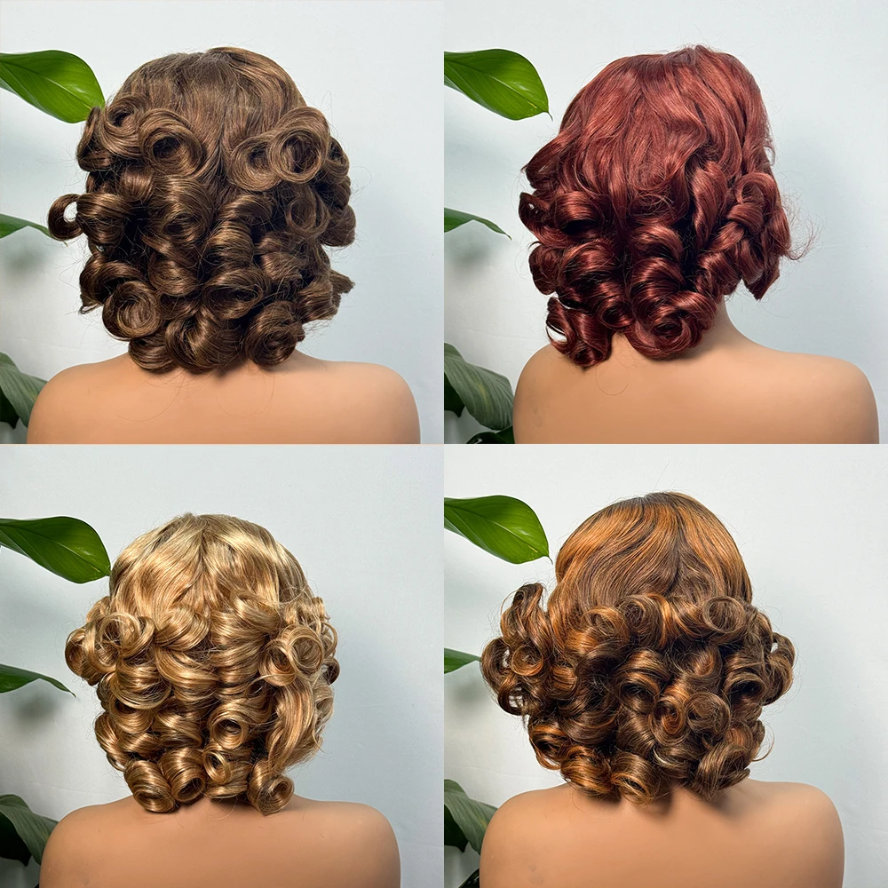 330% Demnsity 5x5 Lace Loose Bouncy Human Hair Wigs Loose Bouncy Curly Closure Human Hair Colorful Double Drawn Wig for Woman