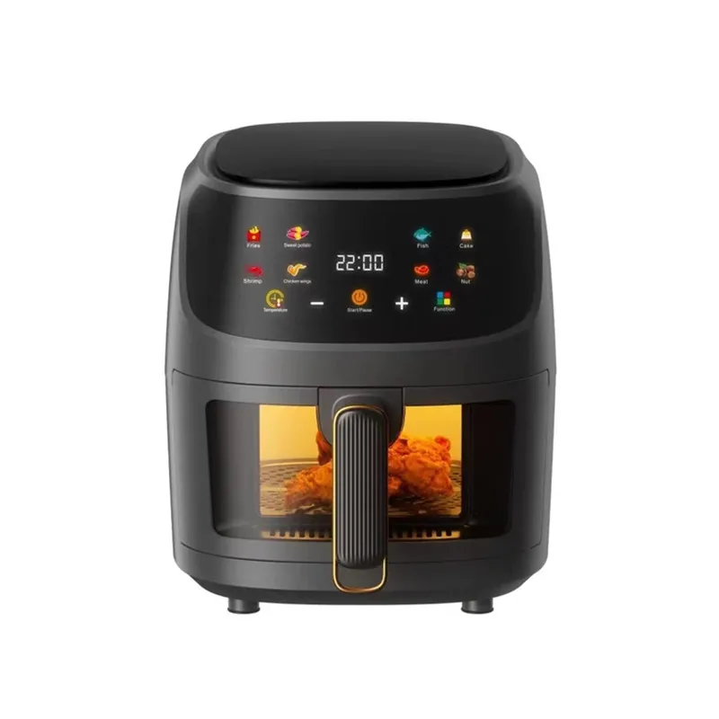 Air Fryer New 8L Large-Capacity Visual Air Fryer Color Screen Intelligent Electric Frying Pan French Fries Machine Household visual biography of color