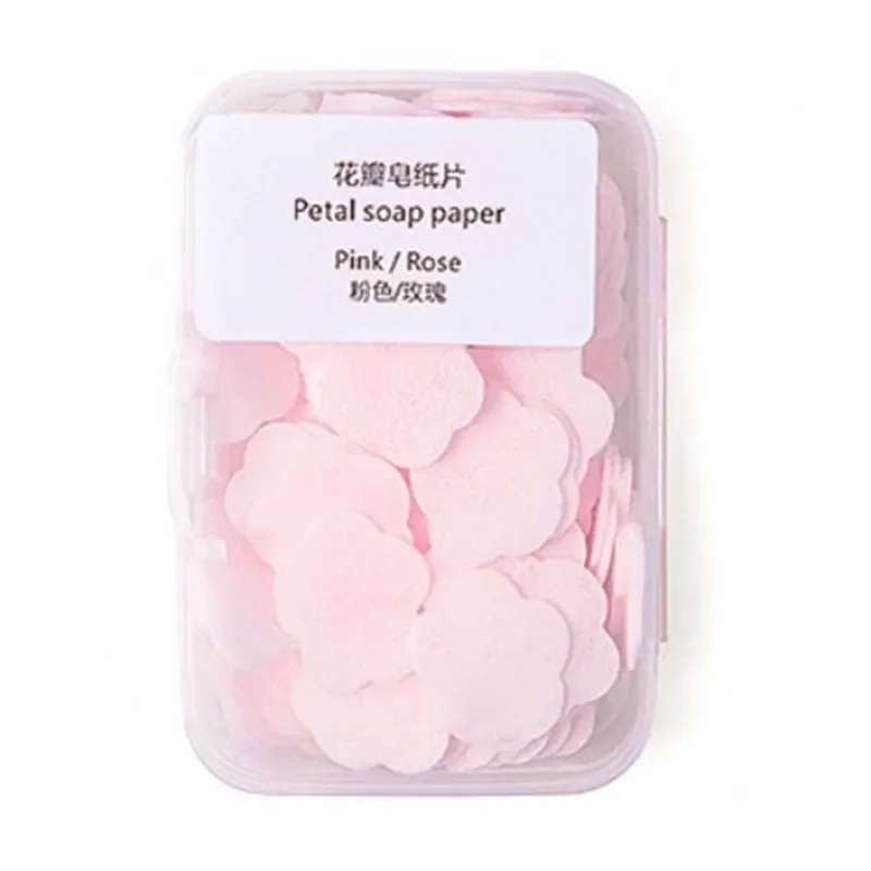 100 יחידות קופסת סבון קטנה נייר לשטיפת ידיים ניידת לאמבט נסיעות ריח פום חיטוי נייר סבון קל לנשיאה