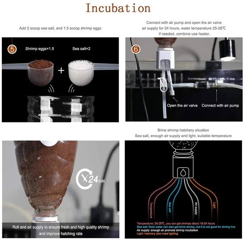 Baby Brine Shrimp Brine Shrimp Eggs Incubator Kits,Multifunctional Artemia Hatchery With Air Pump Netfeederstoragerand And Large Clipset Of 20pcs I5003186870 Live Brine Shrimp