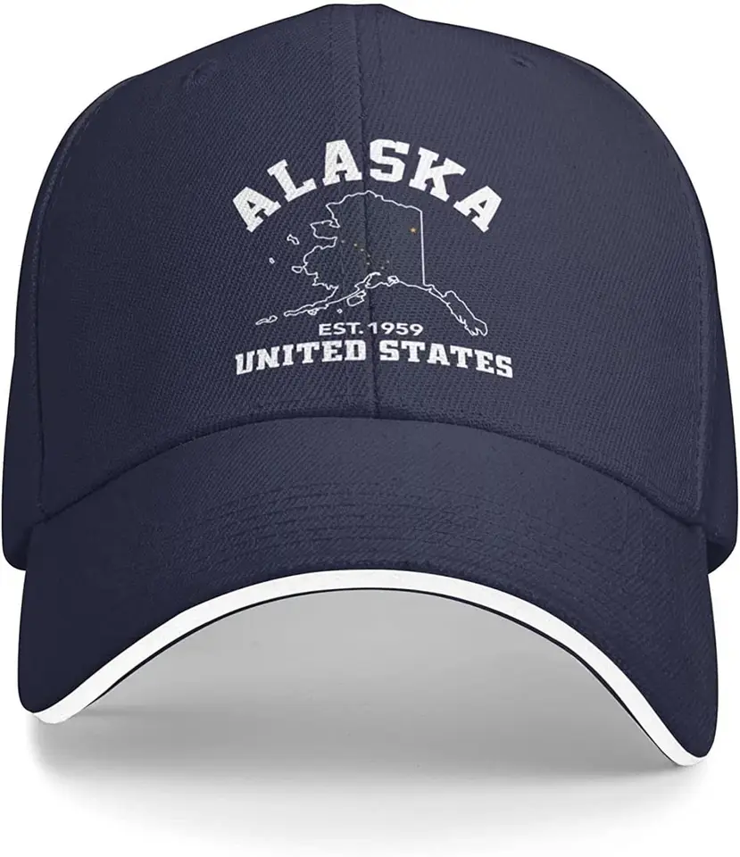 Casquette Trucker Drapeau Alaska - Gris & Blanc, Unisexe Homme Femme