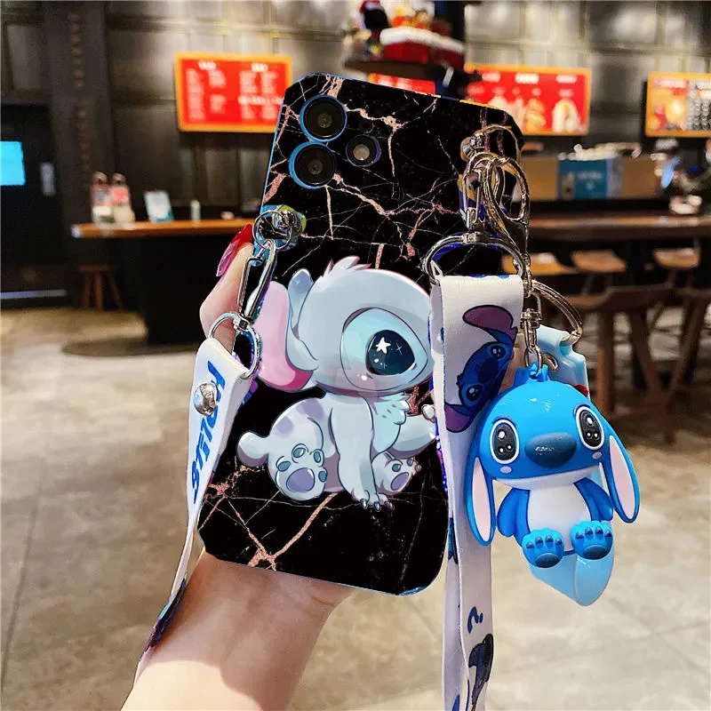 Stitch 3D Cute Angel Cartoon Case Per Realme C30 C33 C35 C53 C51 C55 C30S Blue Pendant Tpu Phone Cover