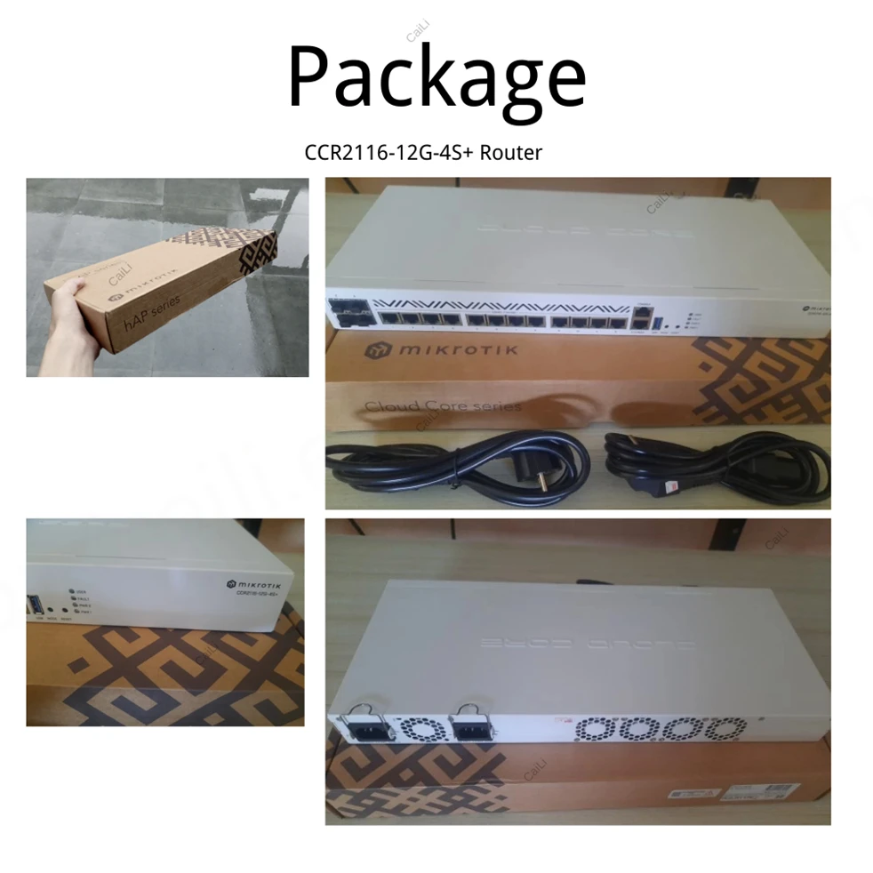 마이크로틱 CCR2116-12G-4S+ 16코어 10G 엔터프라이즈 ROS 16G DDR4 16코어 2GHz CPU 10G SFP+ M2 PCIE 슬롯 듀얼 - 이중화 전원 공급