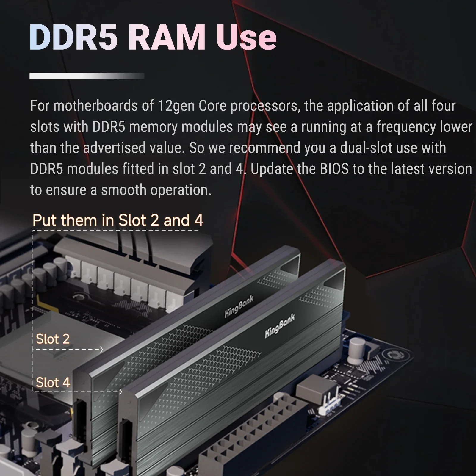 KingBank Memoria DDR5 RAM 16GB×2 6000MHz & 24GB×2 6800MHz RAM