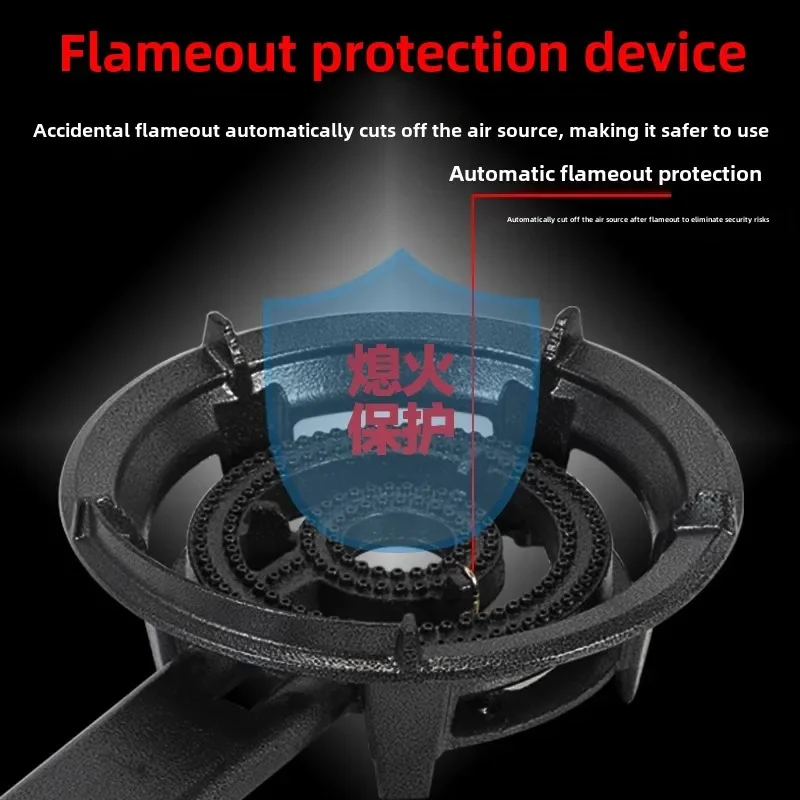 Low Pressure Fierce Fire Stove Commercial Restaurant Liquefied Gas Natural Gas Stove Single Wok Burner Countertop Cooktops