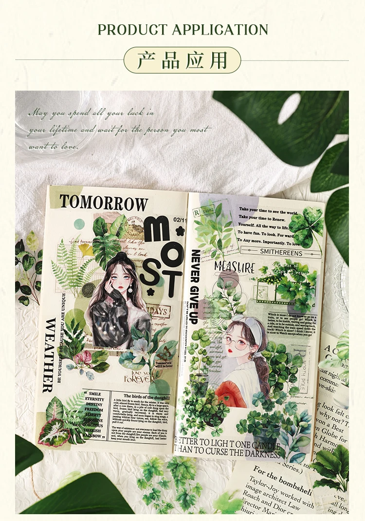 30 Blatt Vintage INS Aufkleber mit Pflanzenmotiven in großer Größe, dekorative Etiketten, Tagebuch, Album, handgefertigte Scrapbooking-Zubehörteile – Detail 9