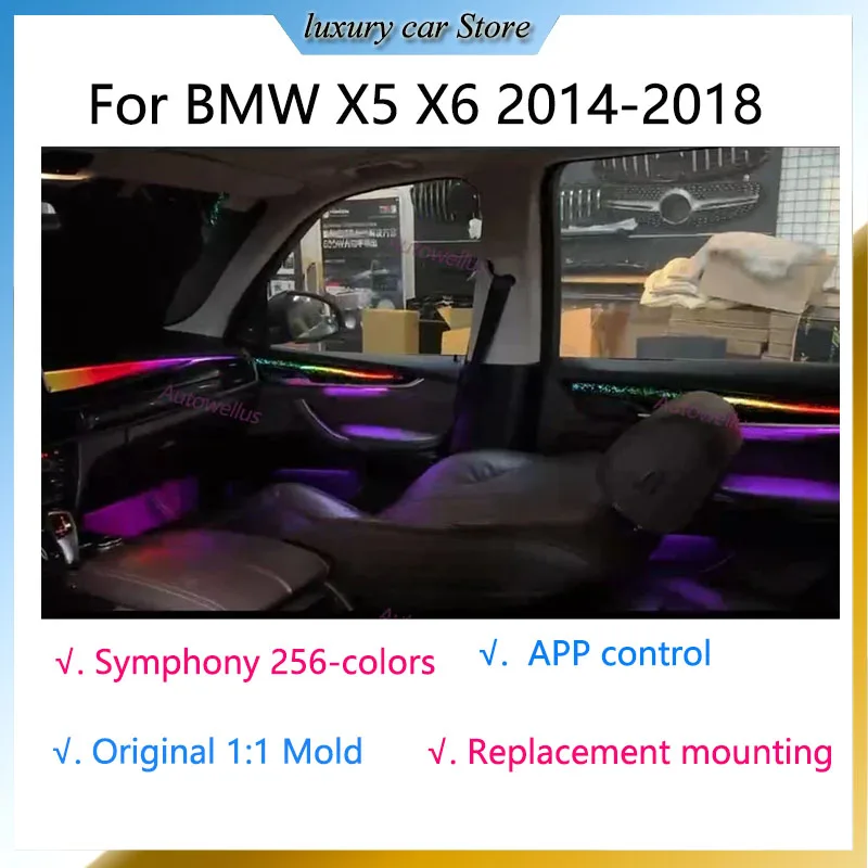 

Symphony RGB Star LED Atmosphere Lamp For BMW X5 F15 X6 F16 X5M F85 X6M F86 Ambient Light Kit Interior Backlight 256 Color