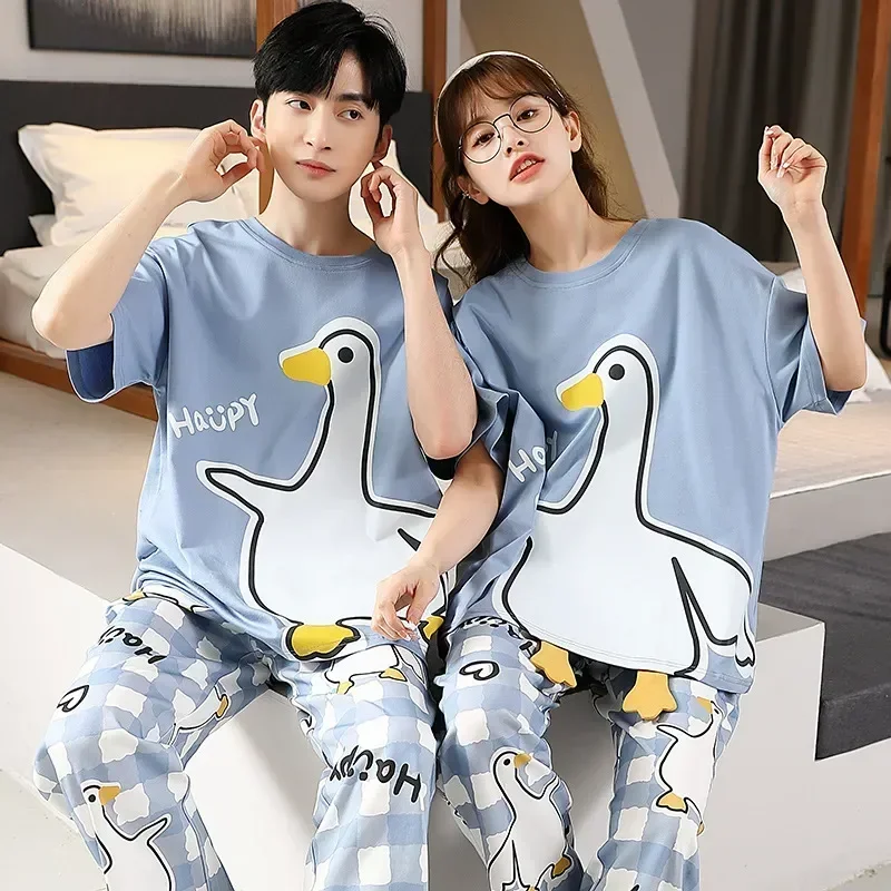 

Sets Pijama Night Couple Sleepwear & Cotton Spring Homewear Men Freeship Casual Women Pajamas Family Lover