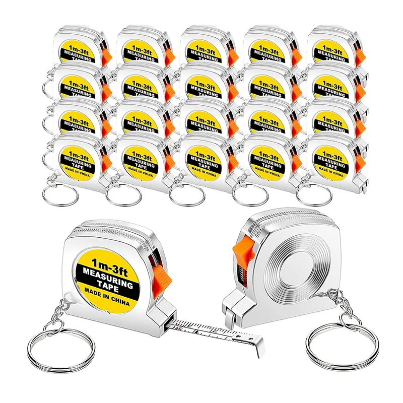 

50 Pcs Keychain Tape Measure Small Tape Measure Retractable Digital Measuring Tape 3Ft