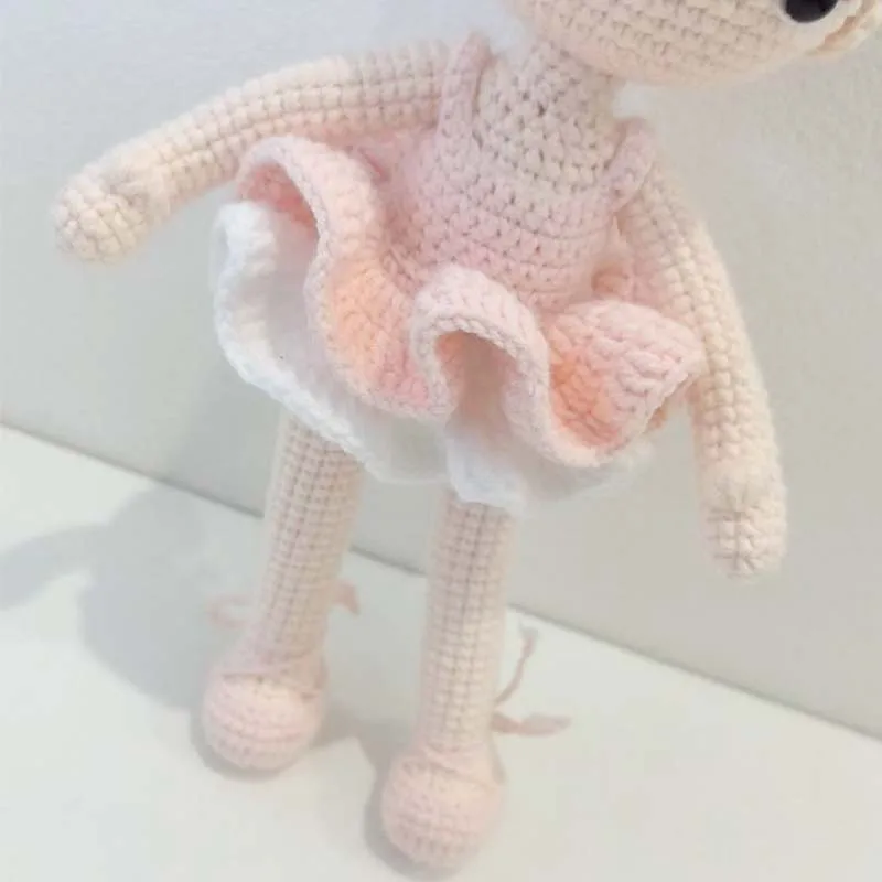 수제 뜨개질 인형 크로셰 발레리나 소녀 인형 크로셰 인형 홈 액세서리 공예 장난감 장식품