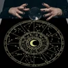 Psychedelic Starry Sky Tarot Tablecloth Altar Cloth Triple Moon Pentagrams Wheel Of The Zodiac Astrology Mandala Tarot Tapestry 1