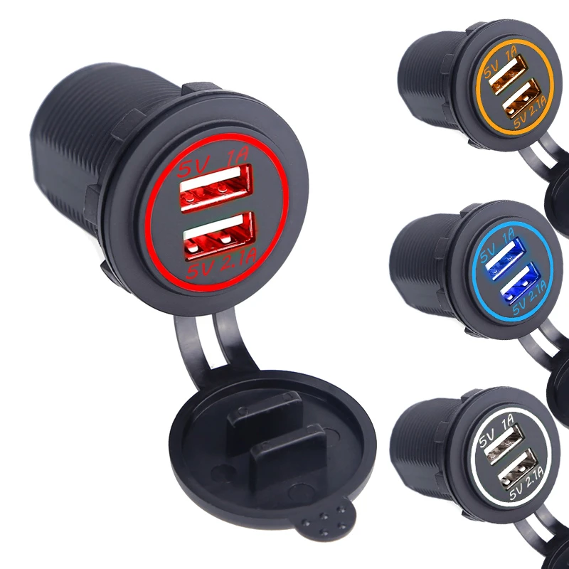 Universal Dual USB Car Chargers DC 12 V 24 V USB Charger 2 Port Power