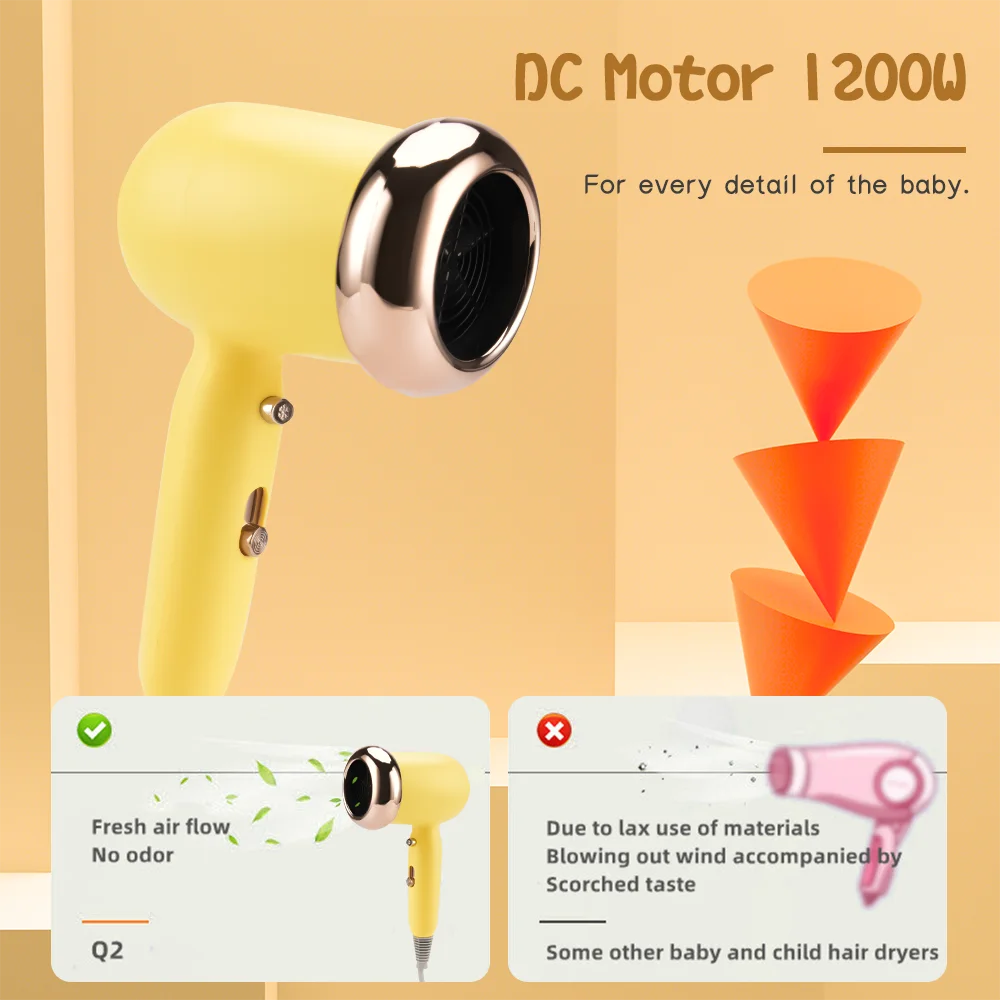 Pritech Baby Kids Hair Dryer 1200W Hair Dryer for Children