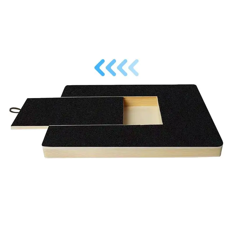 Dog Nail Scratch Board Nail Trim Pad Pull-Out Wooden Pet Scratching Board Toy Built-in Treat Box Dog Sandpaper Board Scratcher 3