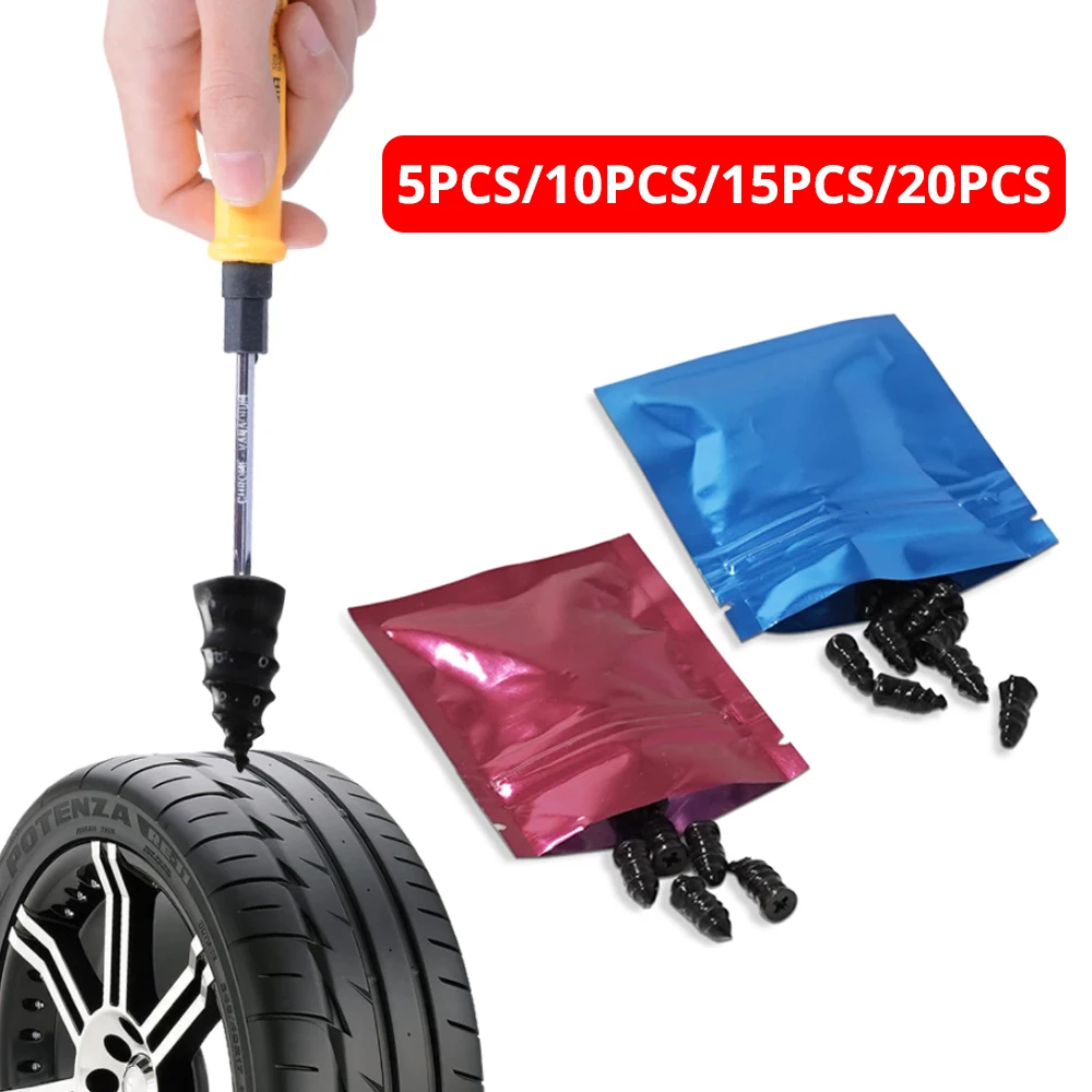 Iyowei 40 Stück Reifenreparatur Gumminägel, Tubeless Reifenreparaturen Kit  Vakuum Reifen Reparatur Nagel Reparatur Nagel Reifen-Reparaturset mit