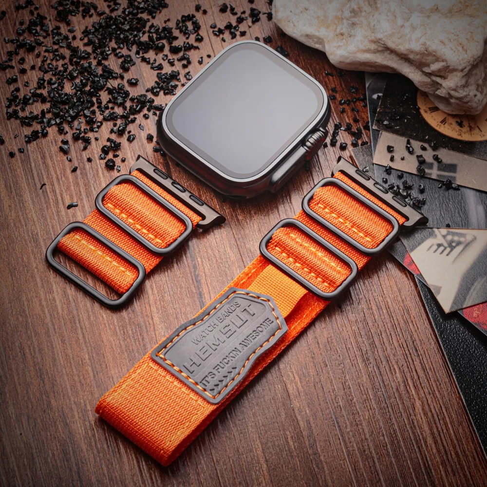 Фото Ремешок HEMSUT для Apple Watch Series 9 8 7 SE, нейлоновый браслет для акций, Ultra 49 38 40 41 42 44 45 мм, совместим с Iwatch SE №1