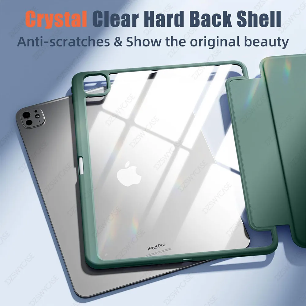 Enhanced Protective Case for 13-Inch Tablet with Pencil Holder, Shockproof TPU, Clear Back, and Auto Wake/Sleep Function