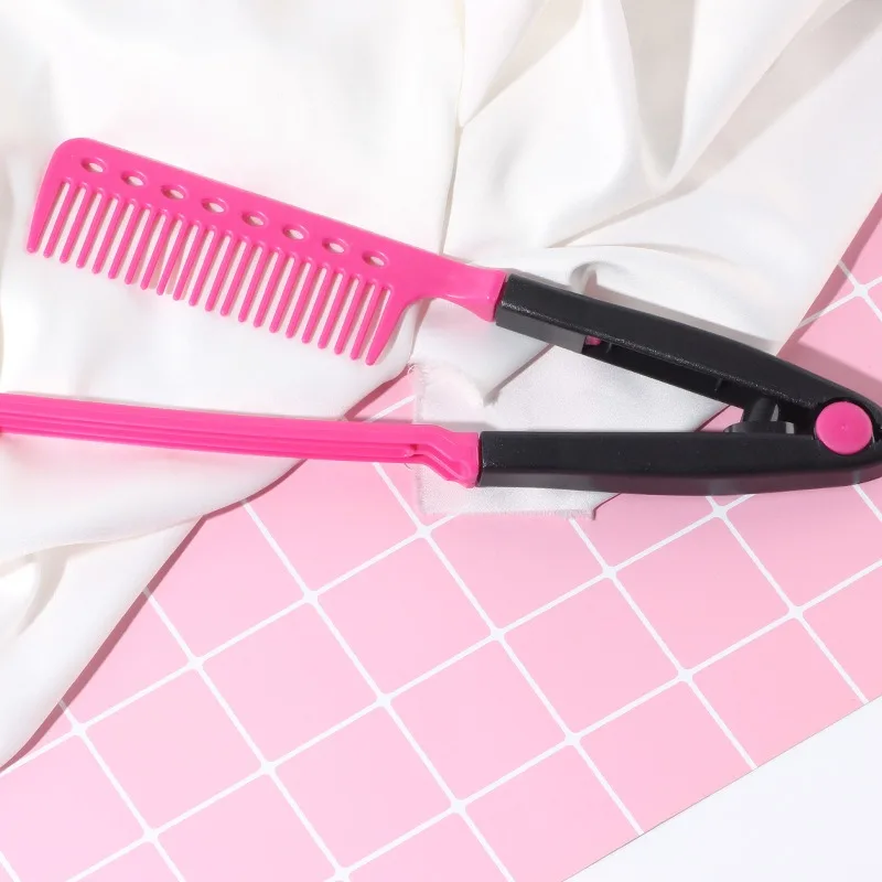 Description Picture 5 of itemV Type Washable Folding Hair Straightener Comb Hairdressing Brush Comb Hair Styling Clip Tool Barber Accessories Comb for Hair