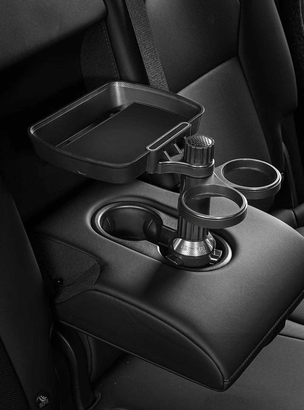 Dual Cup Holder Expander Adjustable for 360°Rotating Multifunctional Car Food Tr
