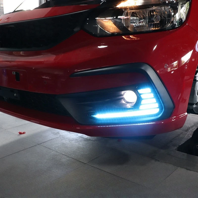 for Honda Fit 2020 Car Led Daytime Running Lights DRL Dynamic Turn Signal Front Fog Lights Modified 12V Daylights Accessories detail image 3