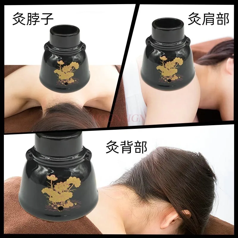 Ceramic umbilical furnace moxibustion box warm moxibustion device umbilical therapy tank therapy furnace Chinese