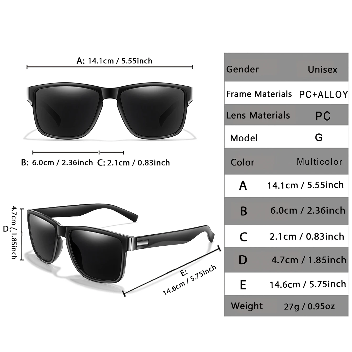 Square Eyewear Classic Sunglasses UV400 for Men And Women