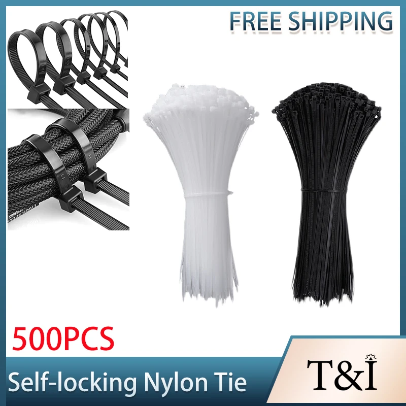 

Wholesale Self-locking Plastic Nylon Cable Tie Black 5*300mm Cable Tie Fastening Ring 8*300mm Large Cable Tie Zip Wrap Strap Tie