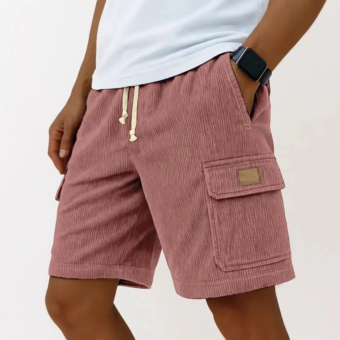 2024 American Heavy Duty Work Shorts Summer I Trendy Retro Corduroy Fashion Brand Men's Casual Shorts 1