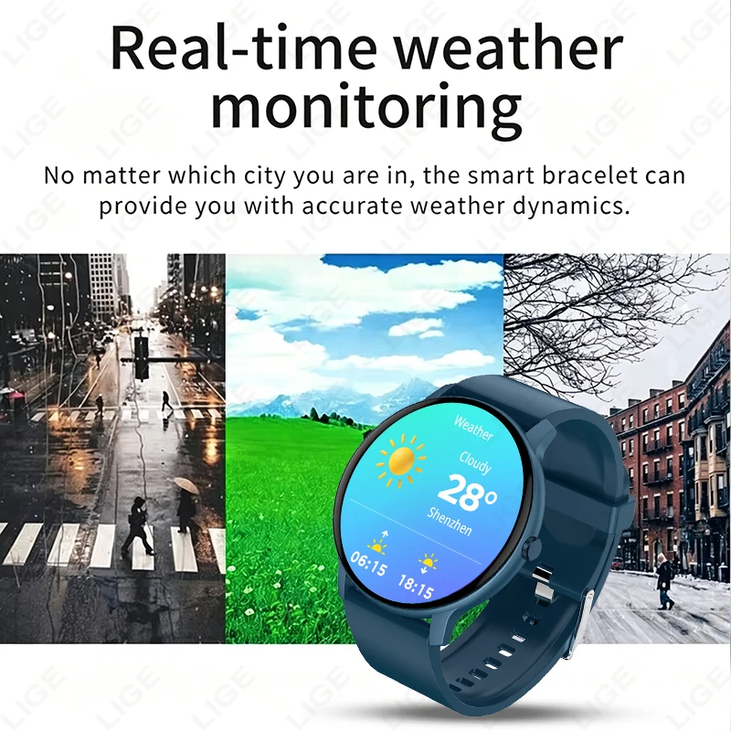 LIGE Nuovo Smartwatch per Uomo e Donna, Compatibile con Android e iOS, Schermo HD da 1,26'', Chiamate Bluetooth, Monitoraggio Ossigeno nel Sangue e Pressione Sanguigna - immagine 5
