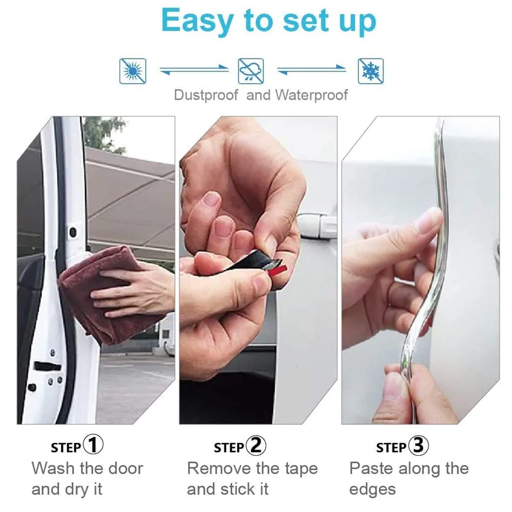 6M Car Door Chrome Moulding Edge Scratch Protection Strip Bumper Anti-collision Strip DIY Silver PVC Molding Decorative Strip
